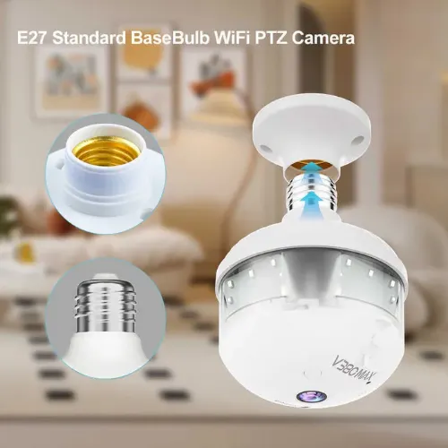Picture of V380 Pro-Max D8 Camera 2-In-1 Lamp-Style Security Camera E27 Bulb 4Mp WIFI